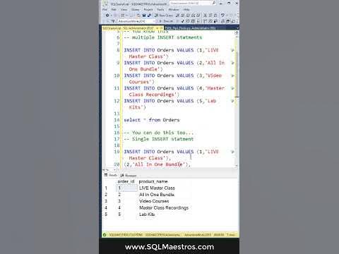 SQL Server INSERT Multiple Rows - YouTube