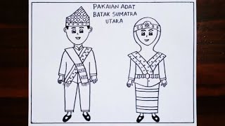 Menggambar baju adat sumatra utara