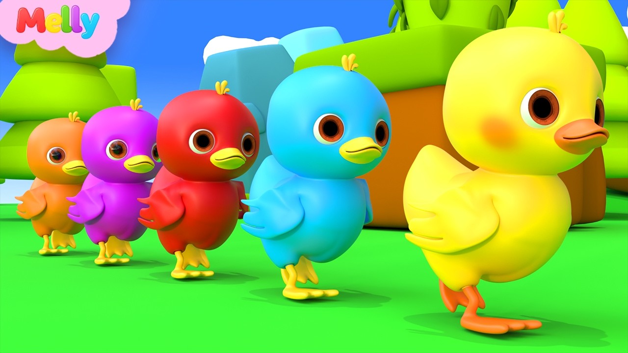 5 Little Ducks(Learn Colors Song) | Melly Nursery Rhymes & Kids Songs