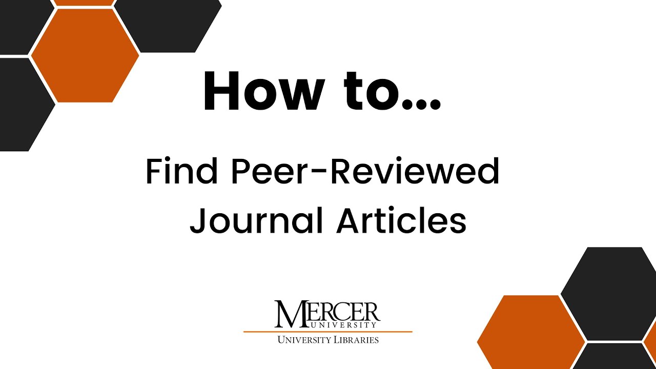 how to find peer reviewed research articles