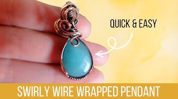 Wire Wrapped Cabochon Pendant for Beginners - How to Create Swirly Accents!