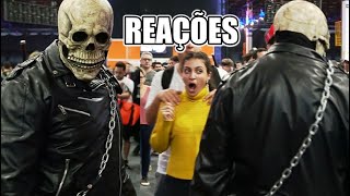 Motoqueiro Fantasma: Olha a reação das pessoas quando.... Ghost Rider React