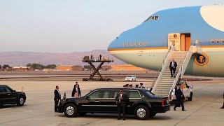 President Trump, US Presidential Plane Air Force One Landing at Nevada Air National Guard Base