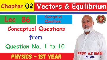 Conceptual Questions | Question1 to 10 | Chapter#02 (Vectors & Equilibrium) | Prof. A.K NIAZI