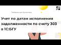 Учет по датам исполнения задолженности по счету 303 в 1С:БГУ