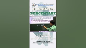 Percentage Question Concept | Fast Method | Maths by Sagir Ahmad Sir | Sagir Ahmad Career Classes