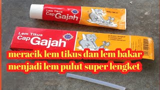 meracik lem tikus dan lem bakar menjadi lem super, lem pulut