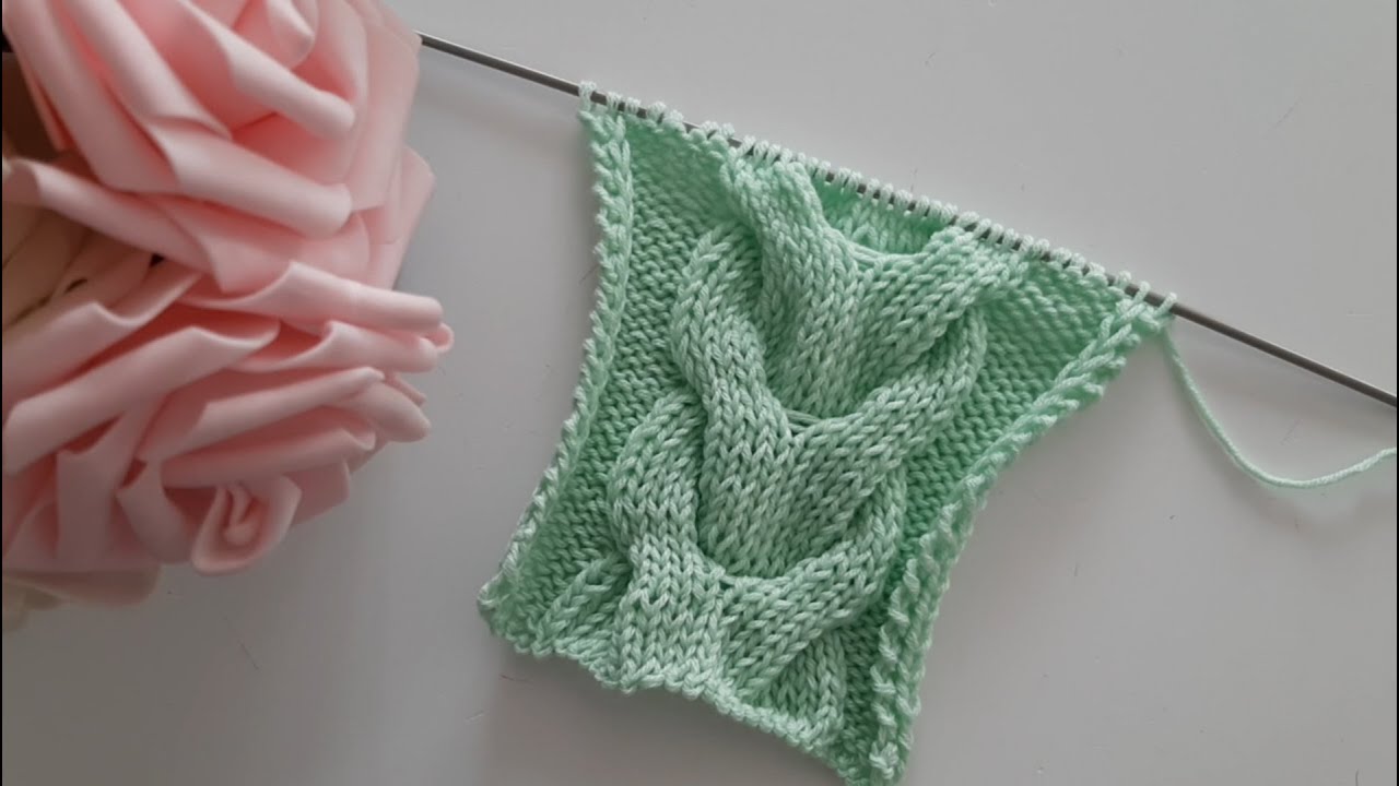 Motivo treccia ai ferri n°128/ Knitted braid / Trenza a dos agujas