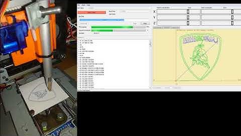 Drawing LAMBORGHINI logo with MINI DIY CNC PLOTTER (arduino based)