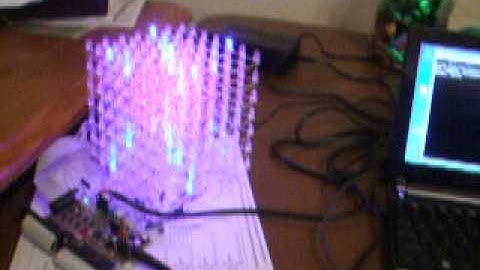 7x7x7 dual color Red/Blue LED cube