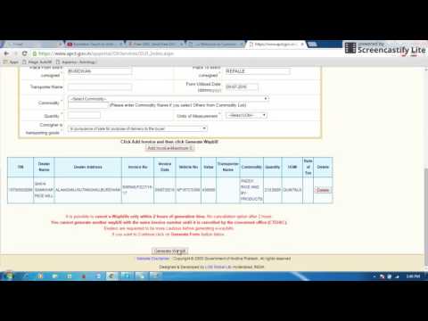 How to creating CST Way Bill in APCT.GOV.in