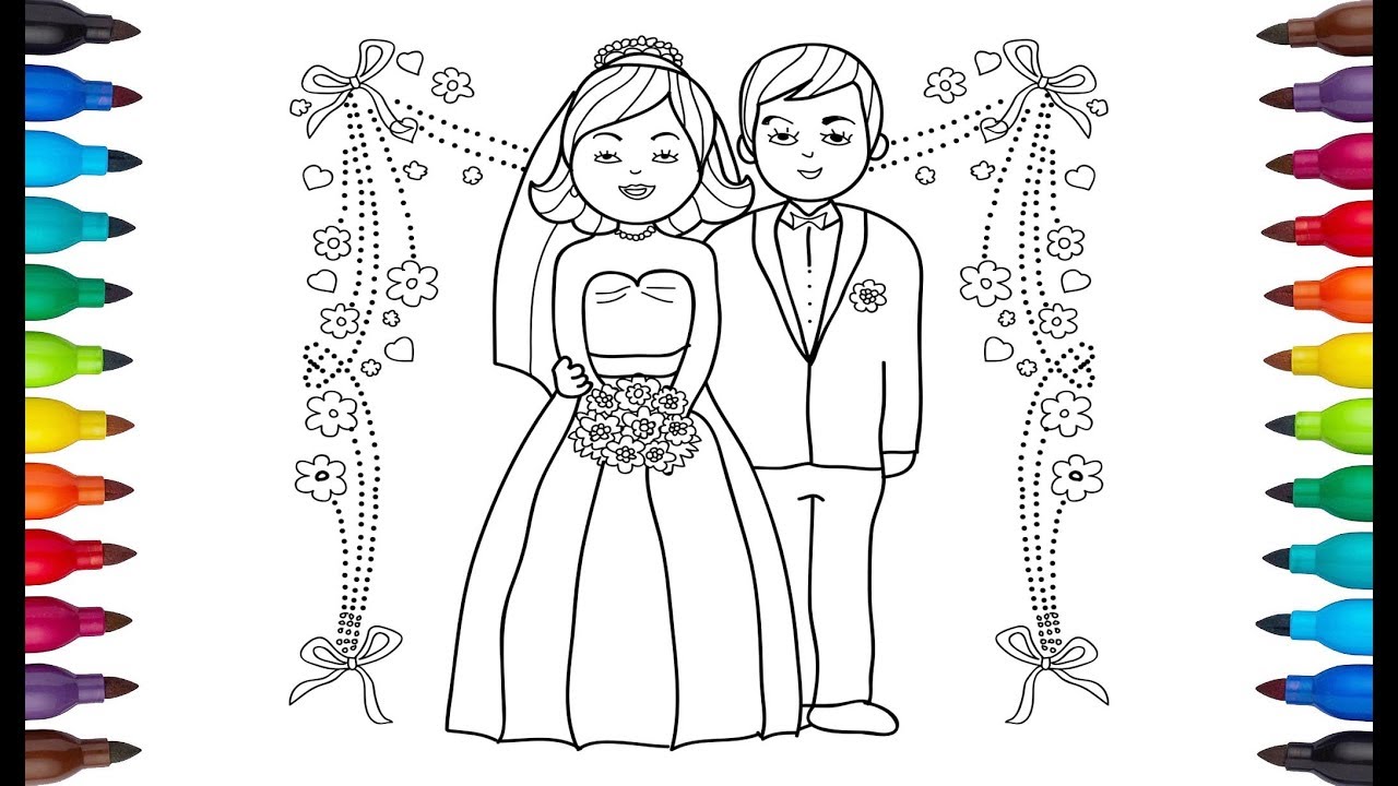 Drawing Bride Groom Bride Groom Drawing Drawing For Kids