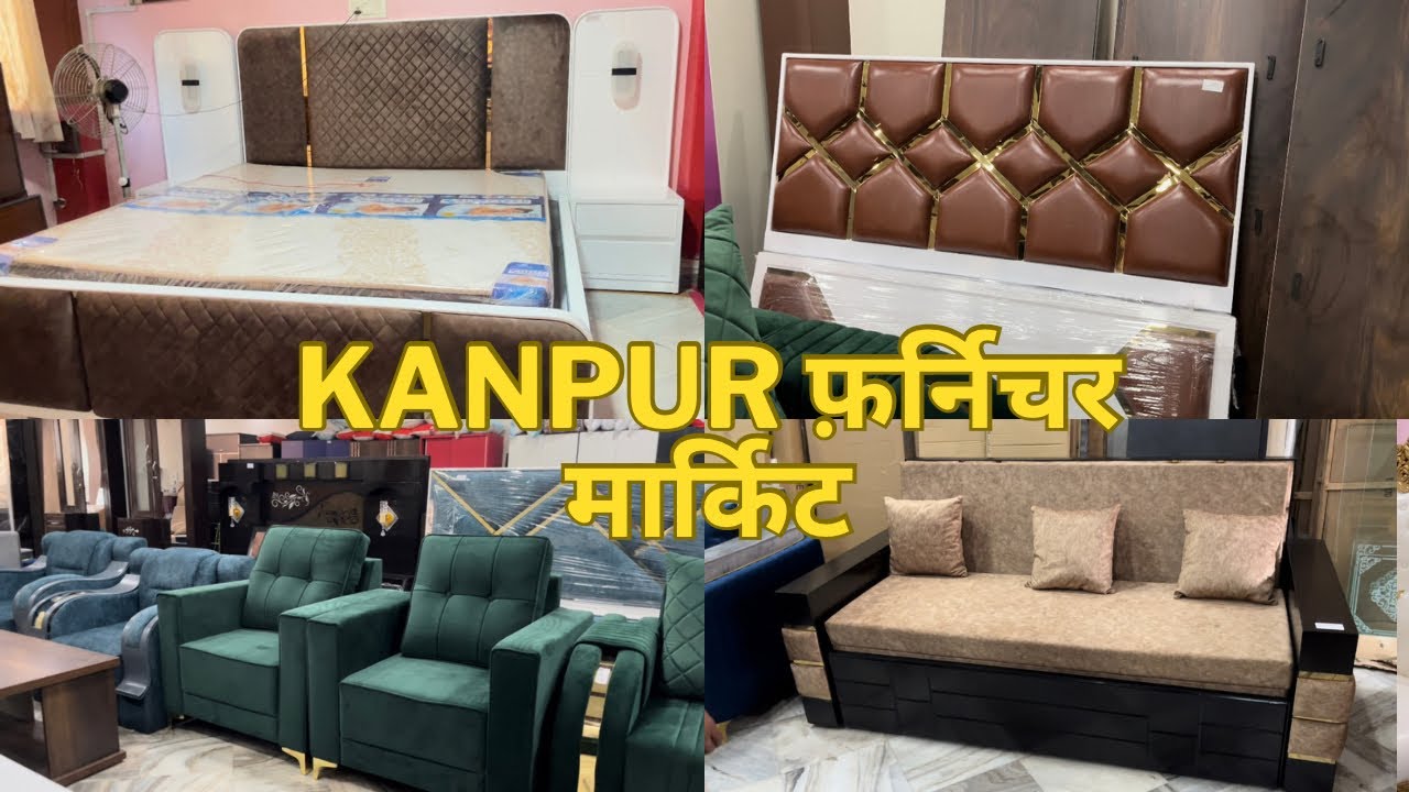 Kanpur Furniture Market Luxury Furniture Double Beds,Sofa,Dressing