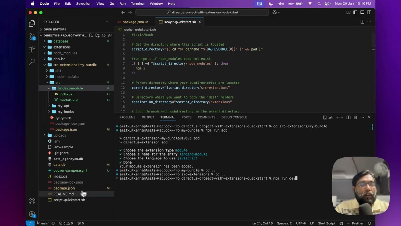 Auto Reloading  Directus Extensions  in Development