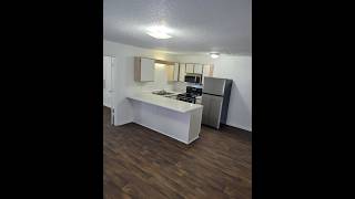 Welcome to Arlington Square Apartments First floor 1Bed Bath Vinyl flooring parking lot view