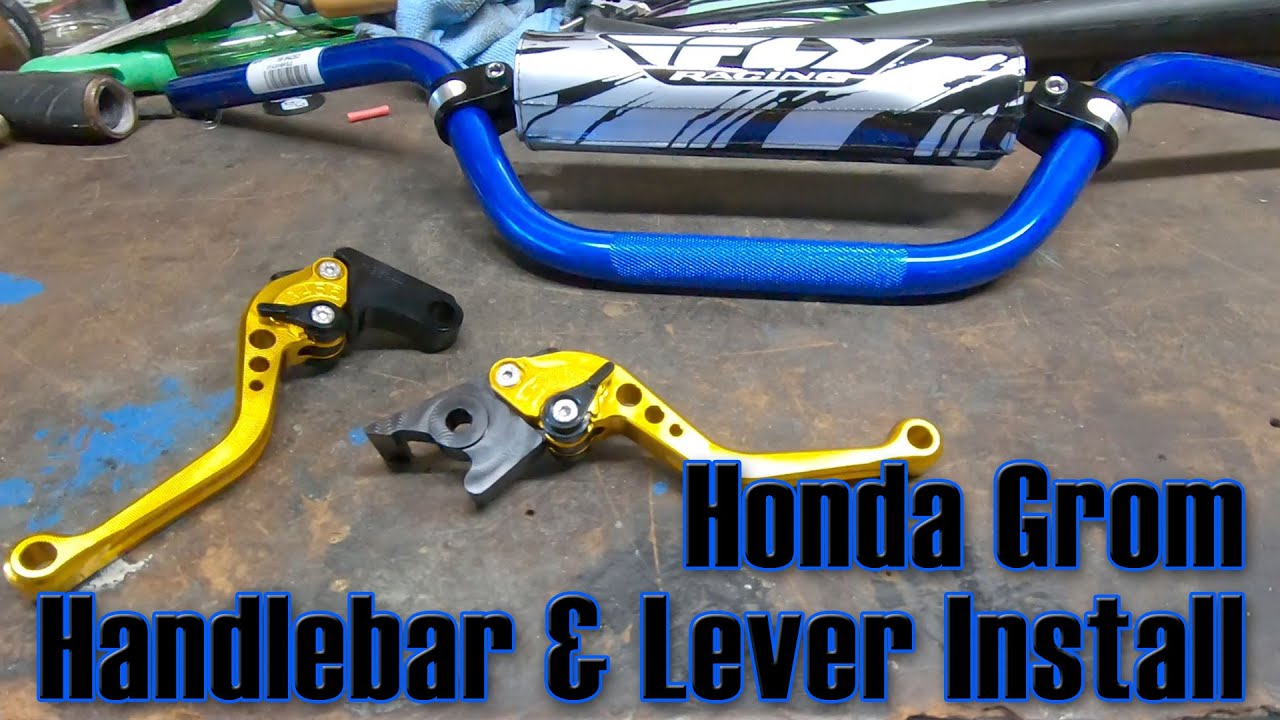 Honda Grom Handlebar & Lever Install - YouTube
