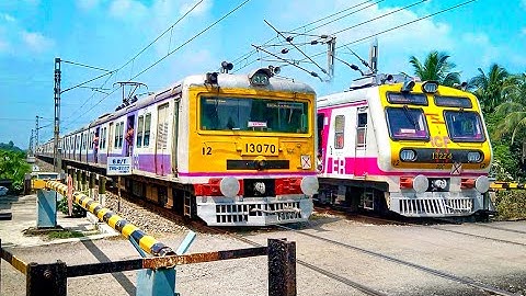 Modern ICF Medha EMU & Old Conventional EMU Local Train passing Railgate back to back | ER