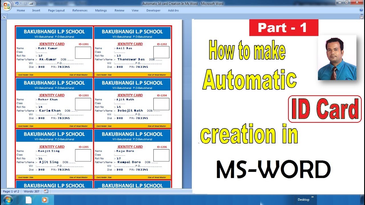 id-card-size-in-word