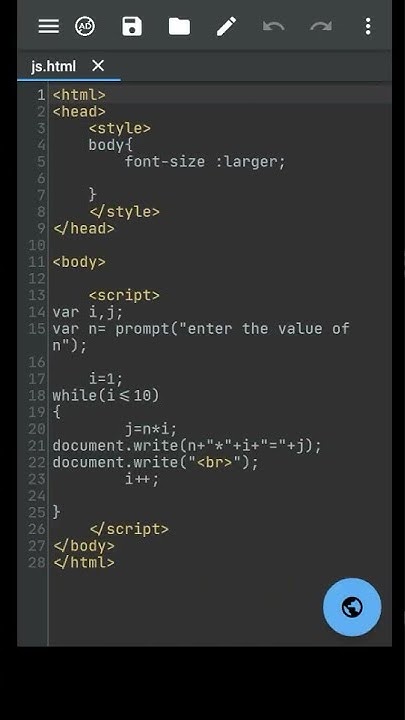 Table of given number using while loop in javascript || prompt user ...