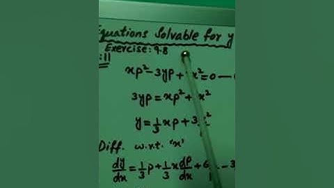 Mathematical Methods (Exercise: 9.8 ) Equation Solvable for y
