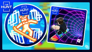 [THE HUNT] How to get CROSS THE LINE - THE HUNT badge in SNOWBOARD OBBY ❄ || Roblox