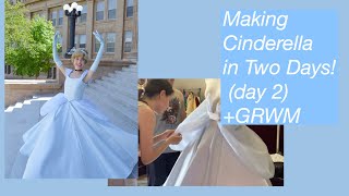 How I Made Cinderella’s Dress In Two Days (day 2) ?✨ +GRWM