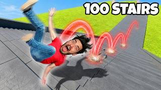 Can I Survive Falling Down 100 STAIRS?! (Stair Dismount) screenshot 1