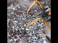 CAT & Leibherr Material Handlers at Work. GRAB, DROP, GRAB, DROP! #liebherr #scrapyard #machine #fyp