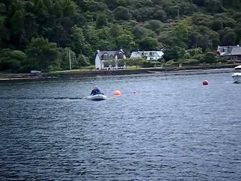 Rowing the dinghy