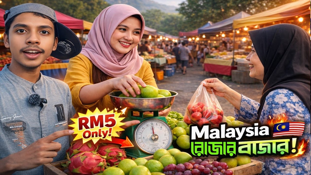 এটাই মালয়েশিয়ার গ্রামের রমজান বাজার 🇲🇾 | Real Village Ramadan Bazaar Tour | Village Life Vlog