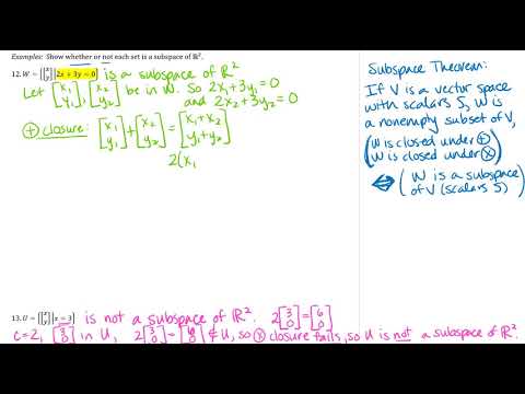 Show a Set IS or IS NOT a Subspace of R^2 - YouTube