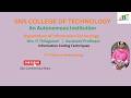DT Video on Networks | Information Coding Techniques|  SNS Institutions