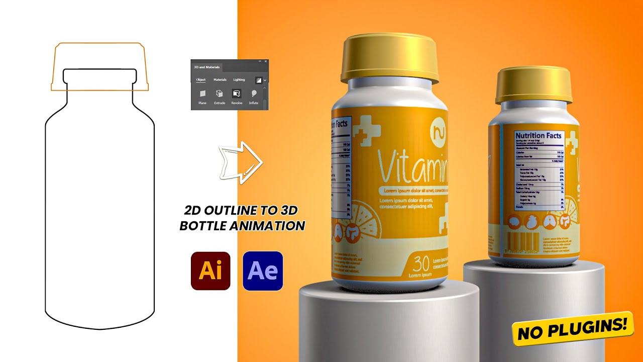 Design Stunning 3D Product Ad in Illustrator & After Effects | No Plugins Full Tutorial