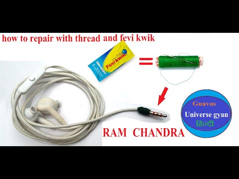 how to repair earphones jack with thread  how to repair earphones with thread  earphones repairing 