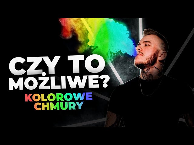 Zdjęcie z kolorowymi chmurami dymu o różnych smakach.