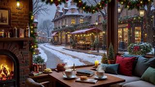 Gezellige decembercafésfeer ❄️ Zachte jazzmuziek op de achtergrond en een knus haardvuur