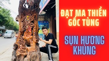 Tượng Gỗ : Đạt Ma Thiền Gốc Tùng Gỗ Hương