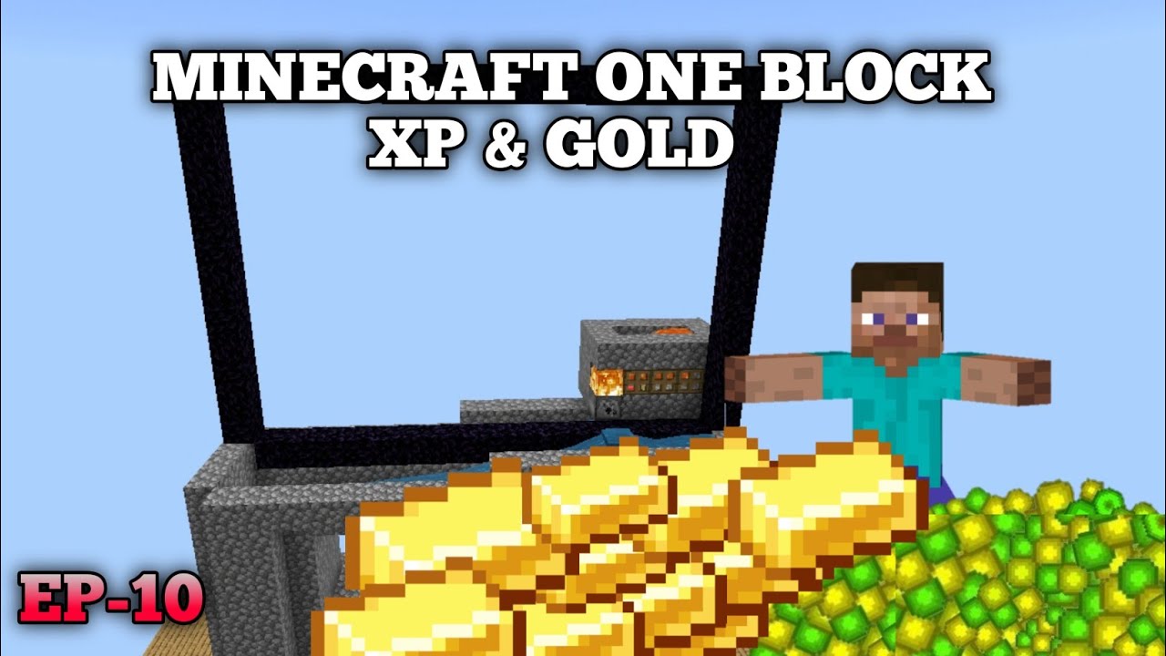 MINECRAFT ONE BLOCK I MADE A UNLIMITED XP & GOLD FARM #minecraft - YouTube