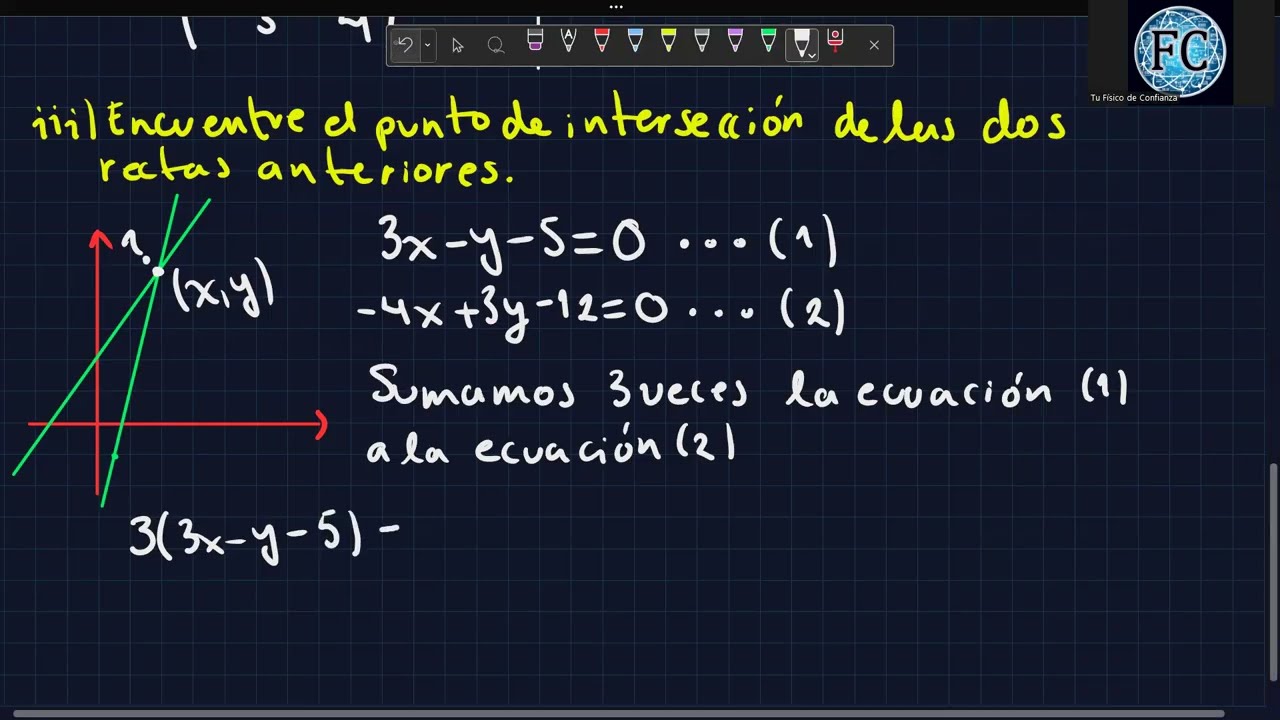 Geometría Analítica Preuniversitaria - 14 Ejercicios de rectas