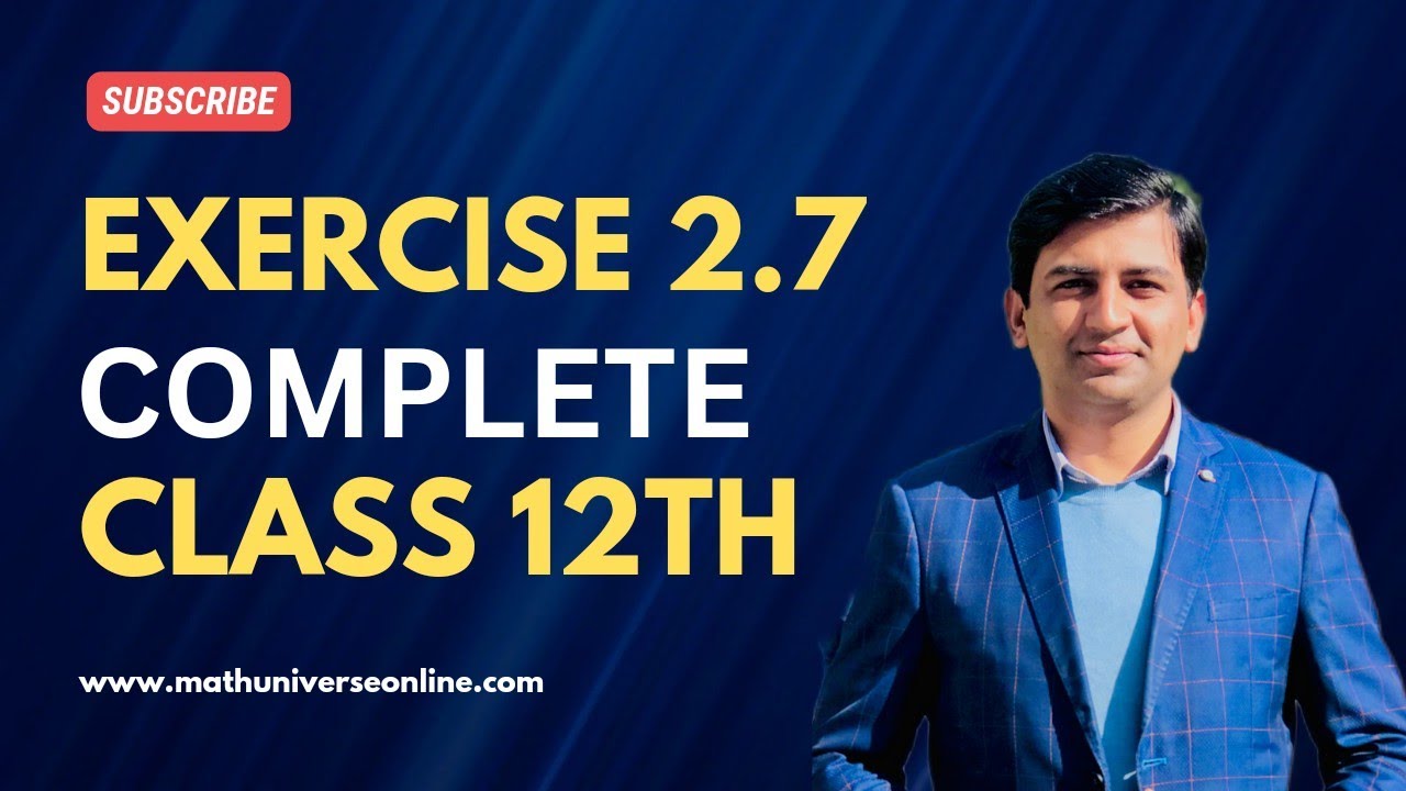 Exercise 2.7 |12th Math |Successive Derivatives |
