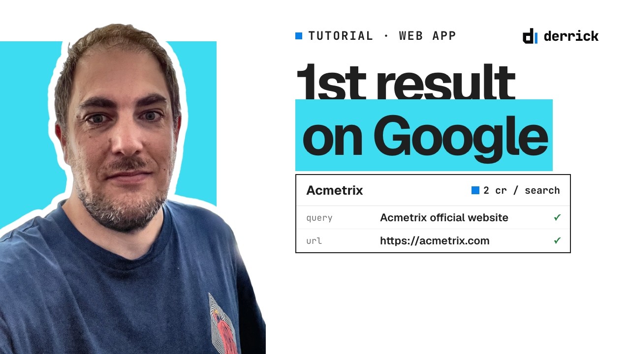 Find company website: the first Google result for every row (tutorial)