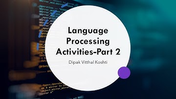 Lecture 5 Language processing activities Marathi