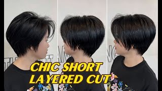 Chic Short Layered Haircut for Girls | Soft Textured Layers with a Modern Edge screenshot 5