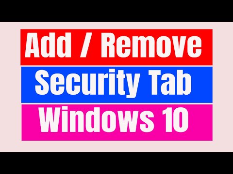 How to Add or Remove Security tab Windows 10 using Group Policy