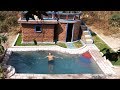 How to build mud house, Rice gardend and beautiful swimming pool.