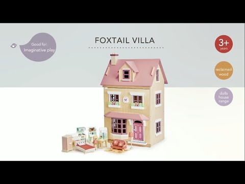 Video Tender Leaf Houten Poppenhuis Foxtail Villa met accessoires