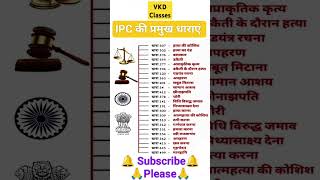 IPC की प्रमुख धाराएं । Indian pannel code । #rajasthangk #reet #gk #ytshorts #rajpoliceexam #dpexam