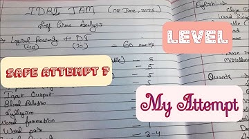 IDBI JAM Grade O Exam Analysis | 08 June, 2025  | Self Given Analysis