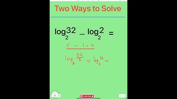 TWO WAYS TO SOLVE #maths #logarithm #youtubeshorts #shorts