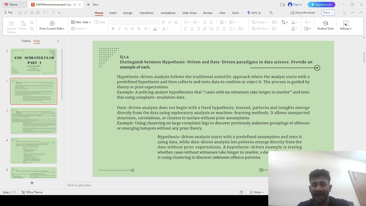 Data Science ENDSEM PART 1 Solution | IIPS DAVV | M.Tech (IT) 5th Sem